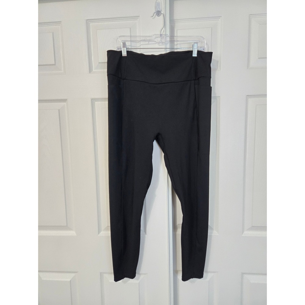 Honeylove Black High Waisted Activewear Leggings with Pockets Full Length 1X